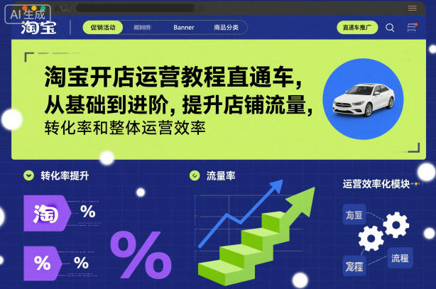 淘宝开店运营教程直通车，从基础到进阶，提升店铺流量，转化率和整体运营效率(更新11月)-麦子社区