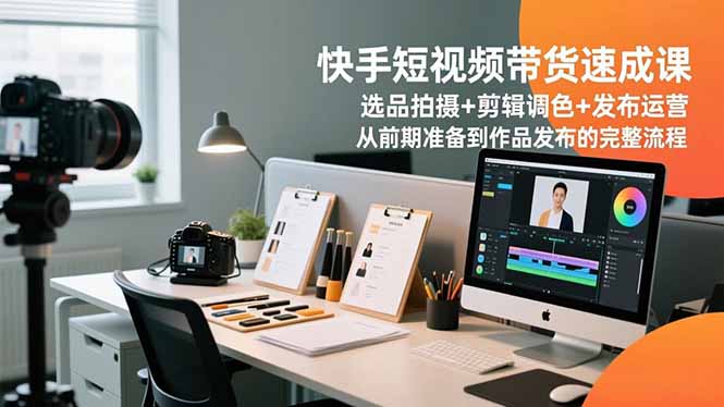 快手短视频带货速成课,选品拍摄+剪辑调色+发布运营,从前期准备到作品发布的完整流程-麦子社区