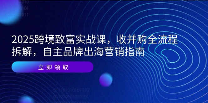 2025跨境致富实战课，收并购全流程拆解，自主品牌出海营销指南-麦子论坛