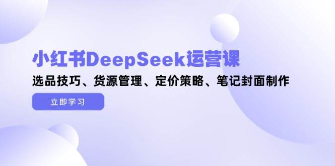 小红书DeepSeek运营课，选品技巧、货源管理、定价策略、笔记封面制作-麦子论坛