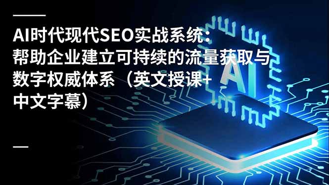AI时代现代SEO实战系统：帮助企业建立可持续的流量获取与数字权威体系(英文授课+中文字幕-麦子社区