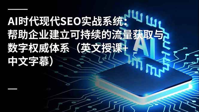 （16760期）AI时代现代SEO实战系统：帮助企业建立可持续的流量获取与数字权威体系（英文授课+中文字幕）-麦子社区
