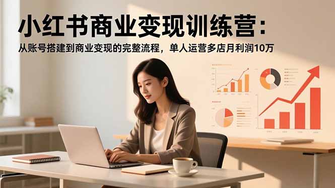 小红书商业变现训练营：从账号搭建到商业变现的完整流程，单人运营多店月利润10万-麦子社区