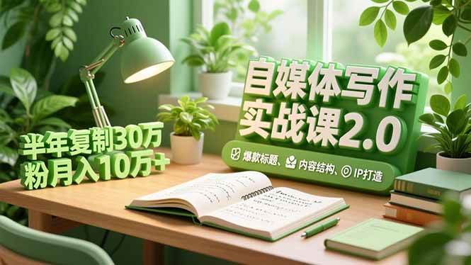 （16734期）自媒体写作实战课2.0，爆款标题、内容结构、IP打造，半年复制30万粉月入10万+-麦子社区