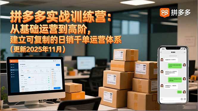拼多多实战训练营：从基础运营到高阶，建立可复制的日销千单运营体系(更新11月-麦子社区