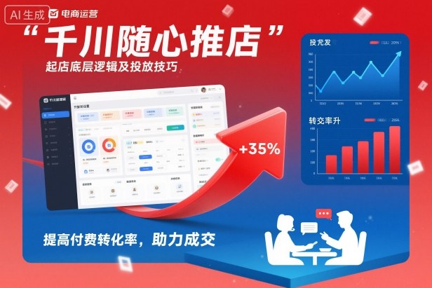千川随心推起店底层逻辑及投放技巧，提高付费转化率，助力成交-麦子社区