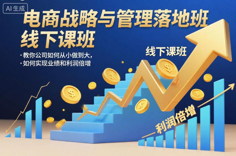 电商战略与管理落地班线下课,教你公司如何从小做到大,如何实现业绩和利润倍增【录音】-麦子社区