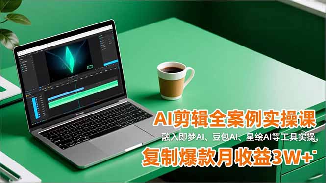 AI剪辑全案例实操课,融入即梦AI、豆包AI、星绘AI等工具实操,复制爆款月收益3W+-麦子社区