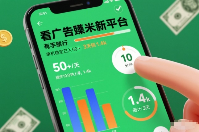 看广告賺米新平台，有手就行，单机稳定日入50+，操作10分钟上手，3天搞了1.4k【揭秘】-麦子社区