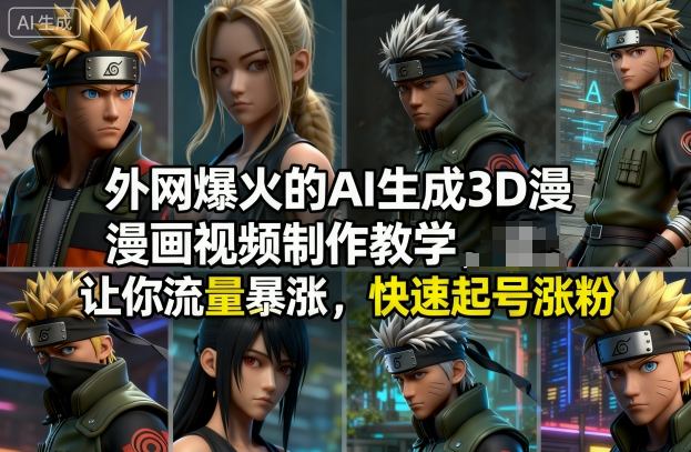 外网爆火的AI生成3D漫画视频制作教学，让你流量暴涨，快速起号涨粉！-麦子社区