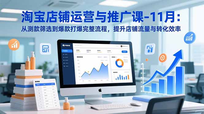 淘宝店铺运营与推广课-11月：从测款筛选到爆款打爆完整流程，提升店铺流量与转化效率-麦子社区