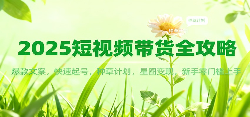 2025短视频带货全攻略：爆款文案，快速起号，种草计划，星图变现，新手零门槛上手-麦子社区