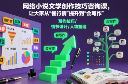 网络小说文学创作技巧咨询课,让大家从“懂行情”提升到”会写作”的高度-麦子社区