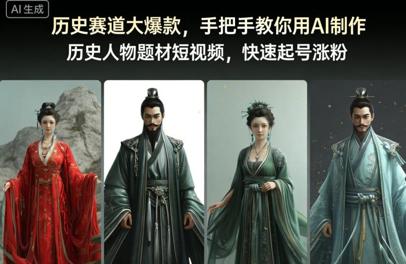 历史赛道大爆款，手把手教你用AI制作历史人物题材短视频，快速起号涨粉-麦子社区