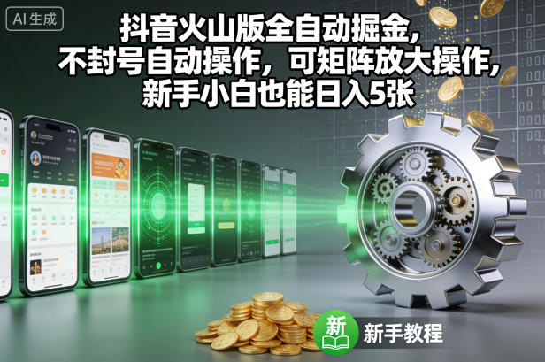 抖音火山版全自动掘金,不封号自动操作,可矩阵放大操作,新手小白也能日入5张【揭秘】-麦子社区