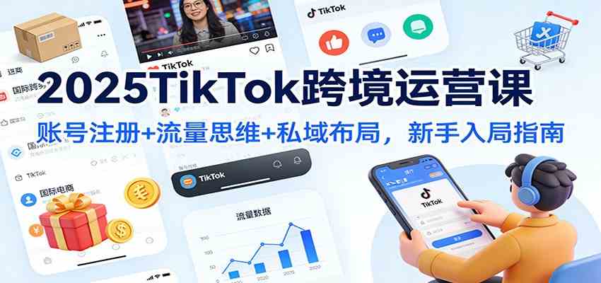 2025TikTok跨境运营课：账号注册+流量思维+私域布局，新手入局指南-麦子社区