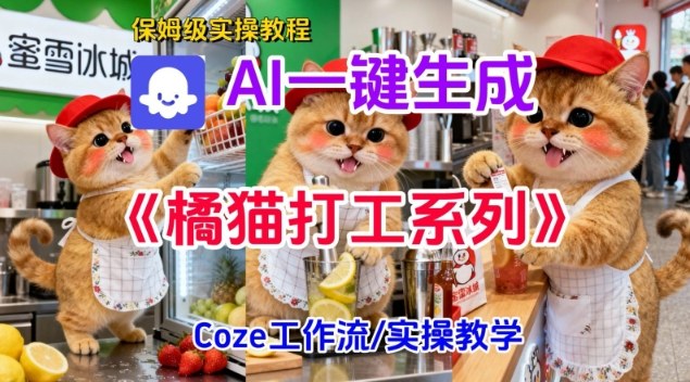 Coze扣子工作流一键生成胖橘猫打工短视频,保姆级实操搭建教学-麦子社区
