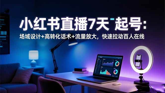 图片[1]-（16537期）小红书直播7天起号：场域设计+高转化话术+流量放大，快速拉动百人在线-麦子社区