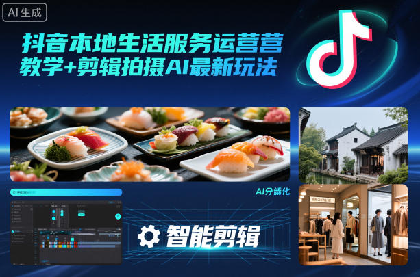 抖音本地生活服务运营教学+剪辑拍摄AI最新玩法-麦子社区