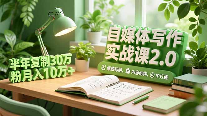 自媒体写作实战课2.0，爆款标题、内容结构、IP打造，半年复制30万粉月入10万+-麦子社区