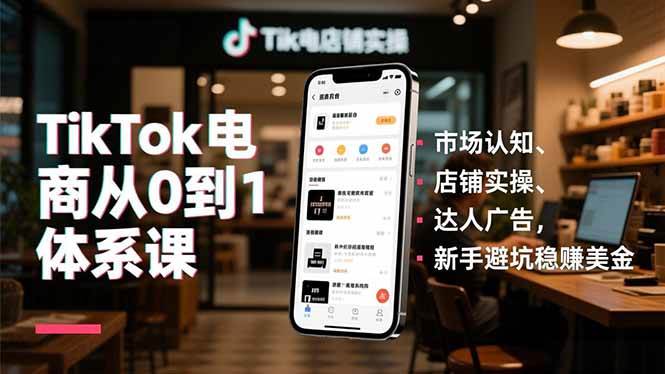 （16818期）TikTok电商从0到1体系课，市场认知、店铺实操、达人广告，新手避坑稳赚美金-麦子社区