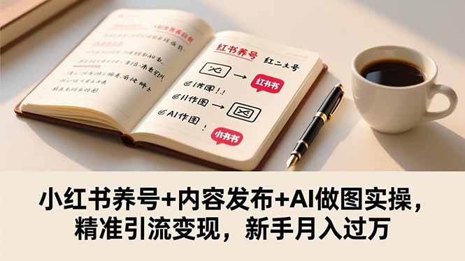 图片[1]-（16498期）小红书养号+内容发布+AI做图实操，精准引流变现，新手月入过万-麦子社区